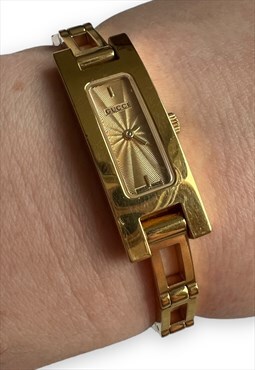 Vintage Gucci watch rectangle bracelet style gold tone
