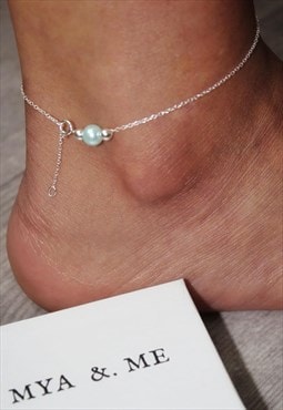 Mya Anklet 925 Sterling Silver in Blue