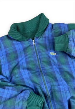 Lacoste chemise Vintage 80s Blue checked reversible bomber