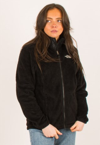 VINTAGE BLACK NORTH FACE FULL ZIP SHERPA FLEECE MEDIUM 8 10