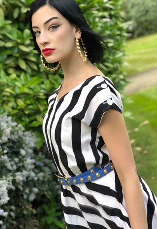 SUMMER STRIPES- 80S COTTON SUN DRESS