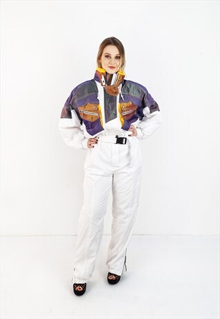 Vintage white ski jumpsuit from 90's