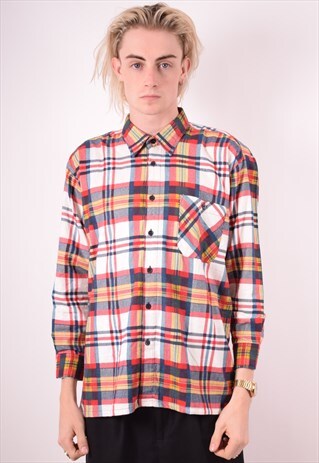 MENS VINTAGE SHIRT MEDIUM MULTI CHECK 90S
