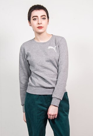 PUMA VINTAGE 90'S GREY SPORTS CASUAL SWEATSHIRT