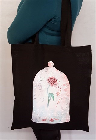 FAIRYTALE ROSE BLACK TOTE BAG