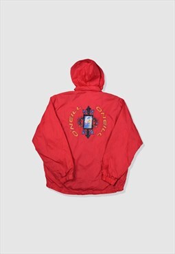 Vintage 90s O'Neill Graphic Print Coach Jacket in Red