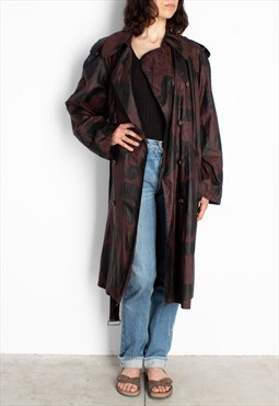 Women's Moschino Double Breasted Burgundy Trench