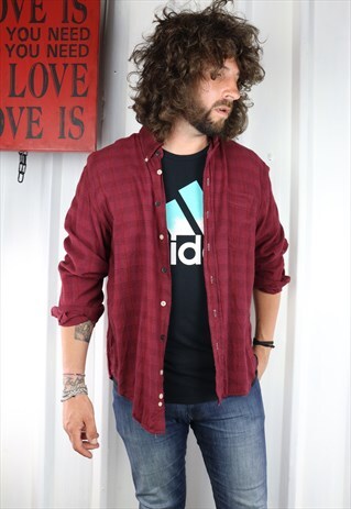 VINTAGE CHECK FLANNEL OVERSIZED GRUNGE INDI SHIRT
