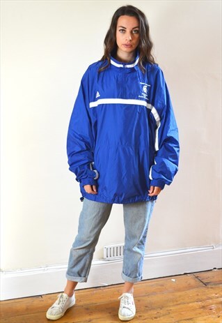 00S 2002 VINTAGE ADIDAS USA 1/4 ZIP SHELL JACKET