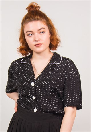 VINTAGE POLKA DOT BLOUSE SHIRT