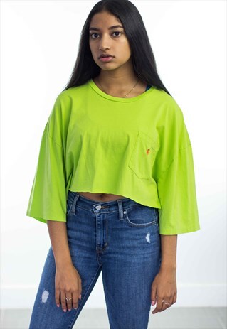 VINTAGE REWORKED POLO RALPH LAUREN CROP TOP LOGO 90S X 4.6