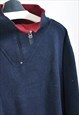 VINTAGE 90S 1/4 ZIP JUMPER IN BLUE