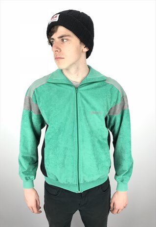 VINTAGE 90S ADIDAS TREFOIL VELOUR TRACK JACKET