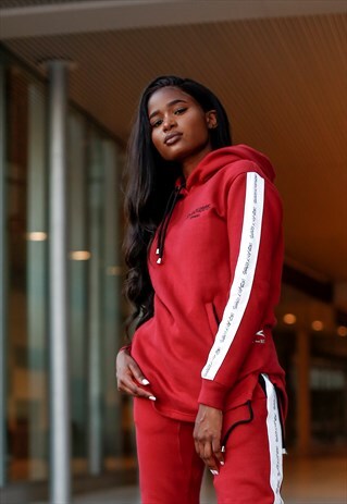 UXR STRIPE PANEL TRACKSUIT HOODIE - MAROON