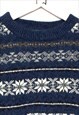 SECOND HAND SWEATER NORWEGIAN PATTERN BLUE