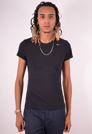 NIKE MENS VINTAGE T-SHIRT TOP MEDIUM BLACK 90S