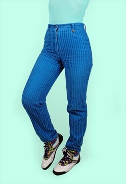 80's High Waist Corduroy Velvet Mom Jeans Regular Fit