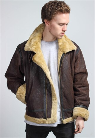 VINTAGE LEATHER SHERPA JACKET