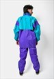 80S VINTAGE FESTIVAL HOODED TRACKSUIT SET MEN PURPLE BLUE