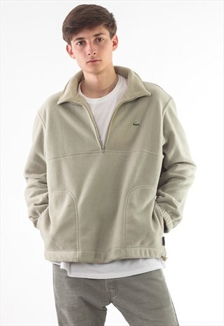 VINTAGE LACOSTE PULLOVER JACKET 90S BEIGE