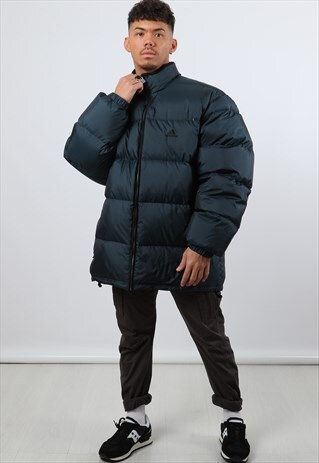 VINTAGE ADIDAS XL NAVY PUFFER JACKET