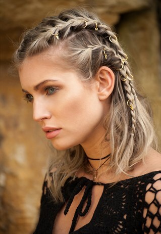 HAIR RINGS, GOLD HAIR RINGS, FESTIVAL HAIR, BOHO HAIR