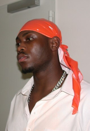 ORANGE DRIP VINYL DU-RAG