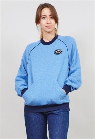 VINTAGE BLUE 80'S OVERSIZED LACOSTE SWEATER