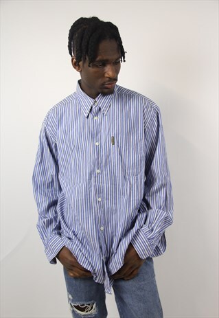 VINTAGE ARMANI BLUE STRIPED SHIRT