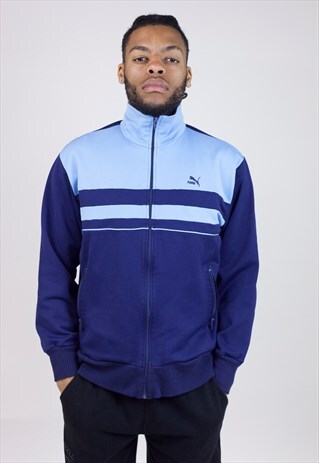 VINTAGE 90S PUMA NAVY ZIP-UP JACKET