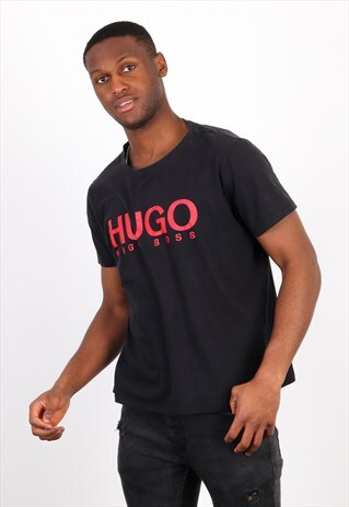 VINTAGE BOSS SHORT SLEEVES T-SHIRT IN BLACK