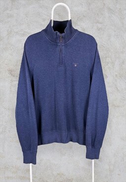 Blue Gant Sweatshirt 1/4 Zip Large