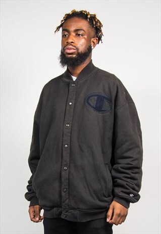 VINTAGE CHAMPION BLACK 90'S BASEBALL JACKET
