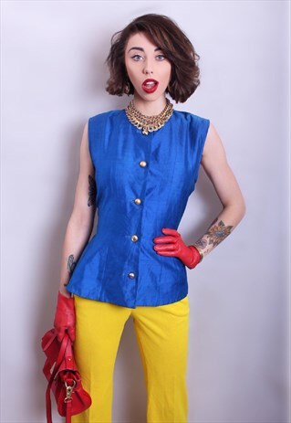 BLUE PEPLUM TOP