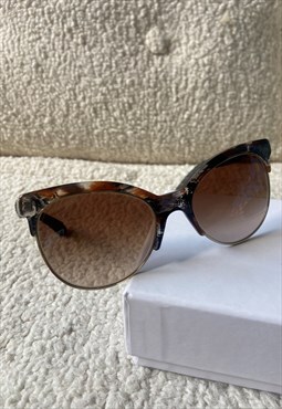 Vintage Y2K Chanel denim trimmed sunglasses