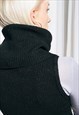 VINTAGE TOP Y2K GLITTER BLACK TURTLENECK KNIT VEST