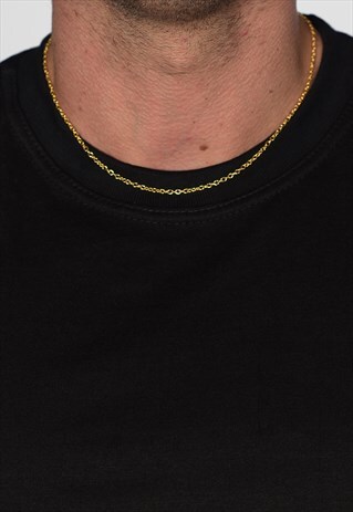 54 FLORAL PLAIN 18" NECKLACE CHAIN - GOLD