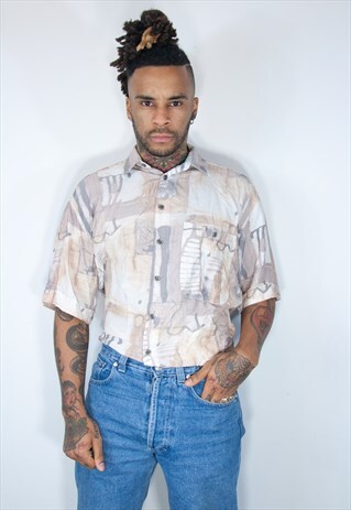 VINTAGE HAWAIIAN CRAZY PATTERNED SHIRT