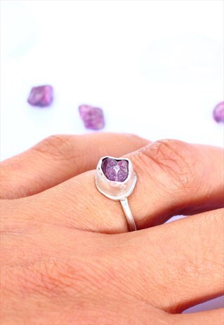RAW RUBY GEMSTONE RING HANDMADE IN STERLING SILVER
