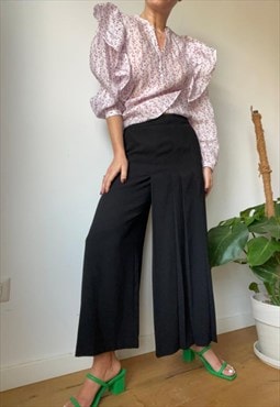 Vintage High Waisted Black Trousers Skirt