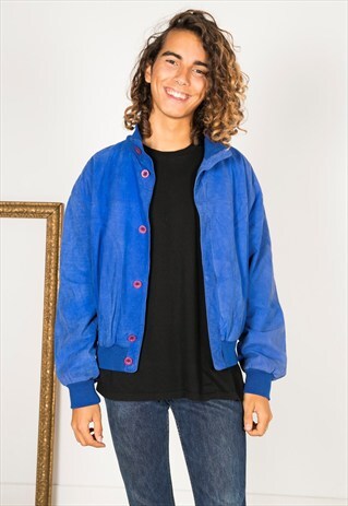 LAST UNIT SALE / VINTAGE 80S WINTER BOMBER SUEDE JACKET