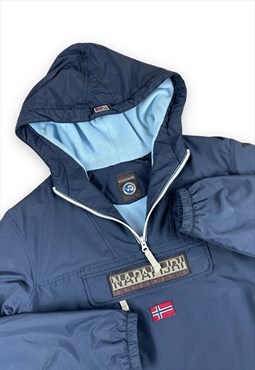 Napapijri Vintage 90s Blue pullover hooded jacket 