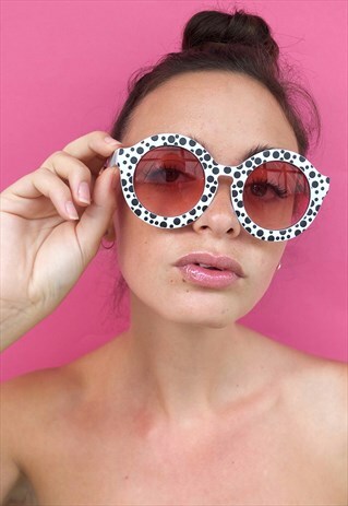 LARGE ROUND SPOTTY SUNGLASSES