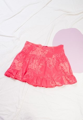 VINTAGE SKIRT Y2K FAIRY FRILLY MINI IN PINK