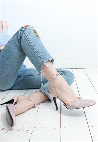 VINTAGE Y2K DUSTY PINK STILETTO HEELS