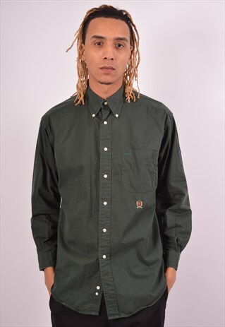 VINTAGE TOMMY HILFIGER SHIRT LOOSE FIT GREEN