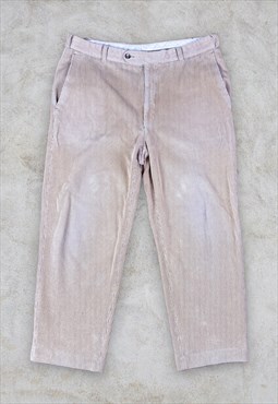 Vintage Beige Corduroy Trousers Cord Pants W36 L28