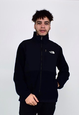 VINTAGE 90'S THE NORTH FACE BLACK ZIP-UP FLEECE JACKET
