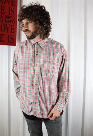 VINTAGE CHECK FLANNEL OVERSIZED GRUNGE WINTER SHIRT