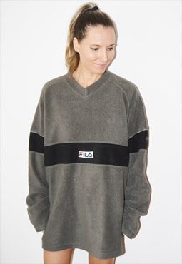 Vintage 90s FILA Embroidered Logo Fleece Sweatshirt